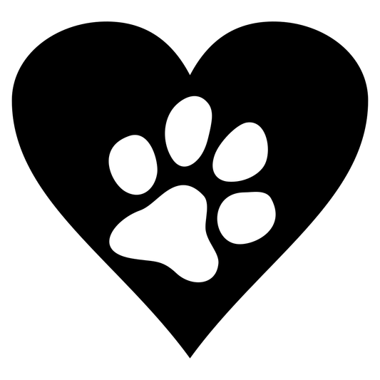 Heart-shaped paw print design for cutting machines