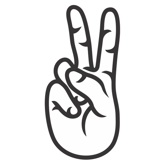 Creative vector design of a peace sign hand gesture for cutting