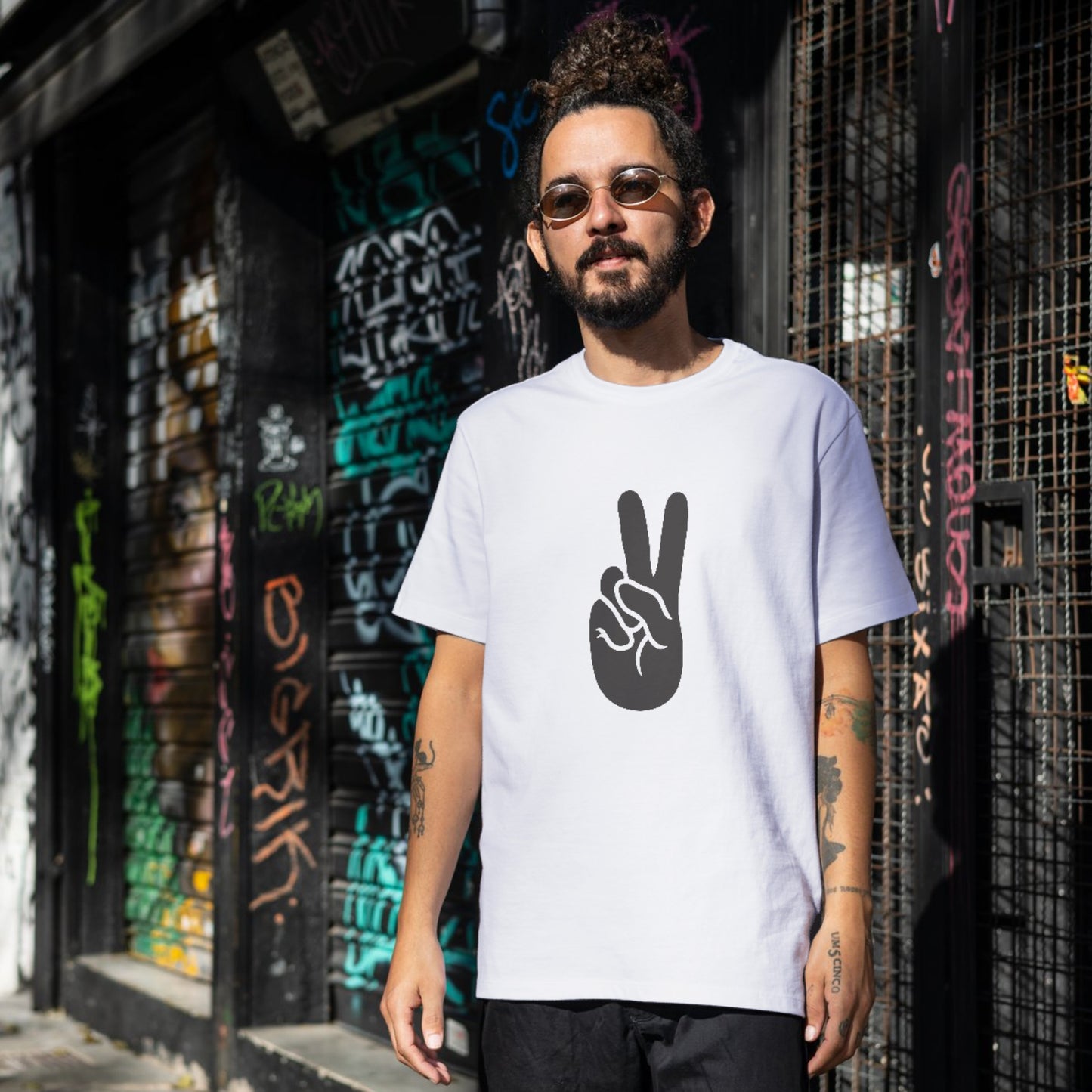 Unique vector design of a peace sign hand gesture for crafts