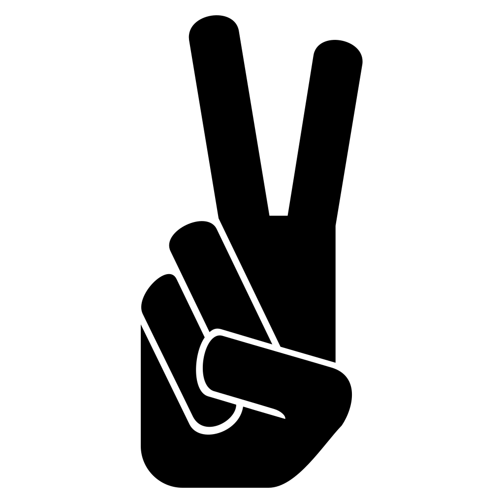 Creative peace hand sign in vector format for cutting projects