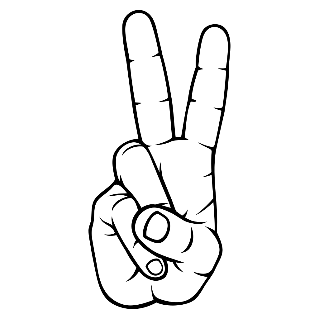 Creative peace hand sign design for cutting machines