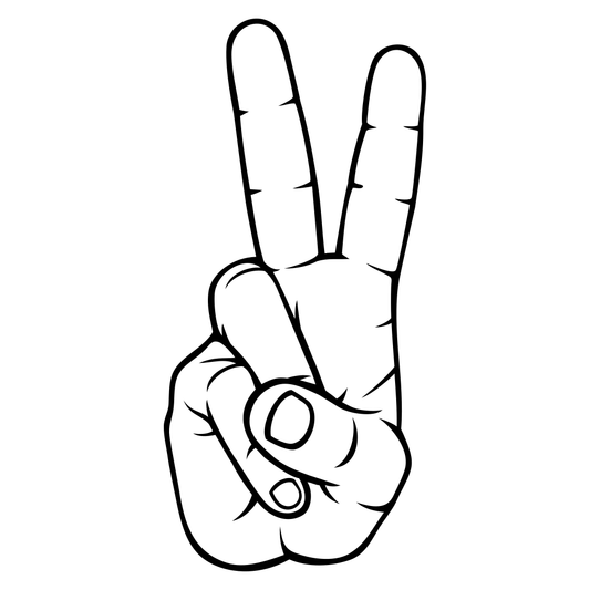 Creative peace hand sign design for cutting machines