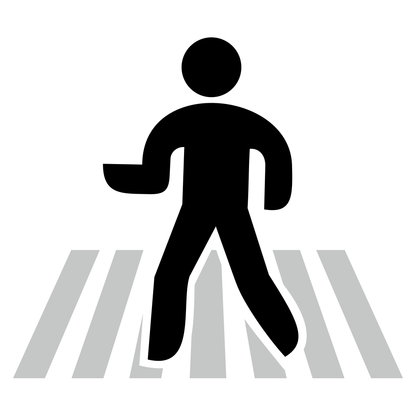 Creative pedestrian crossing design for cutting machines