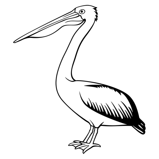 Elegant black and white pelican design for cutting machines