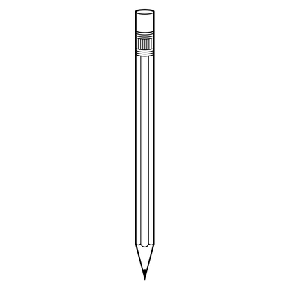 Black and white vector design of a classic pencil
