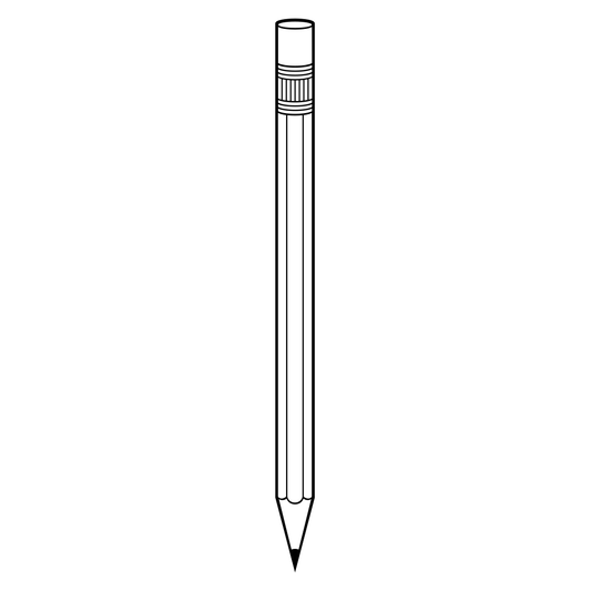 Black and white vector design of a classic pencil