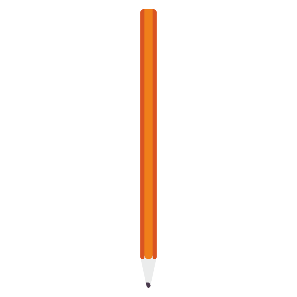 Orange pencil vector design for cutting machines