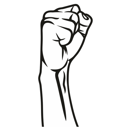 Raised fist symbol representing unity and strength in design
