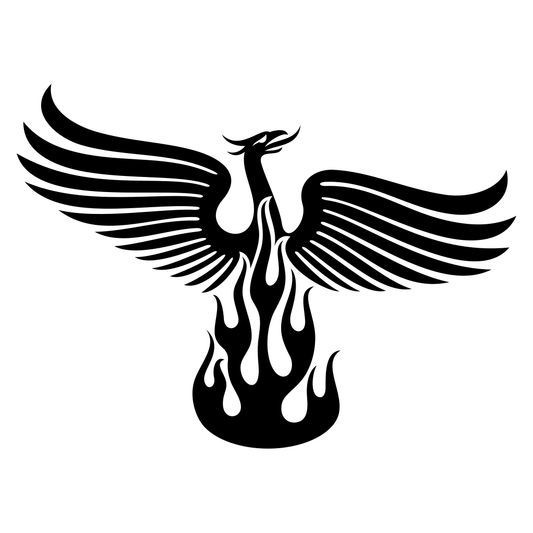Stylized phoenix design ideal for cutting machine projects