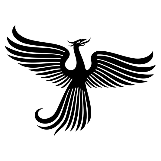 Phoenix bird silhouette design perfect for creative projects