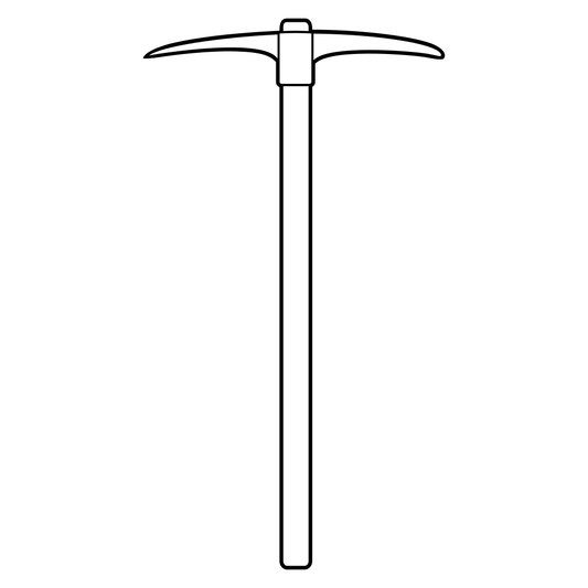 Stylish black and white vector pickaxe for cutting machine