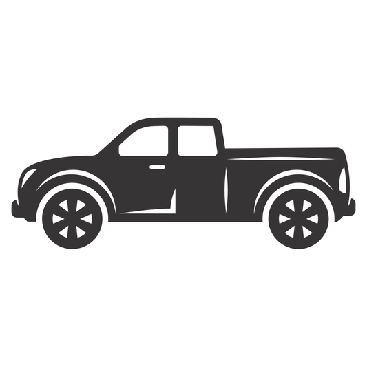 Stylish black and white vector silhouette of a pickup truck