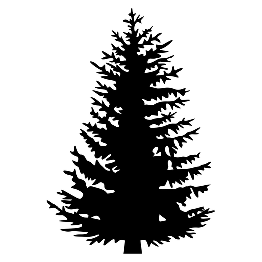 Elegant pine tree silhouette for crafting and design projects