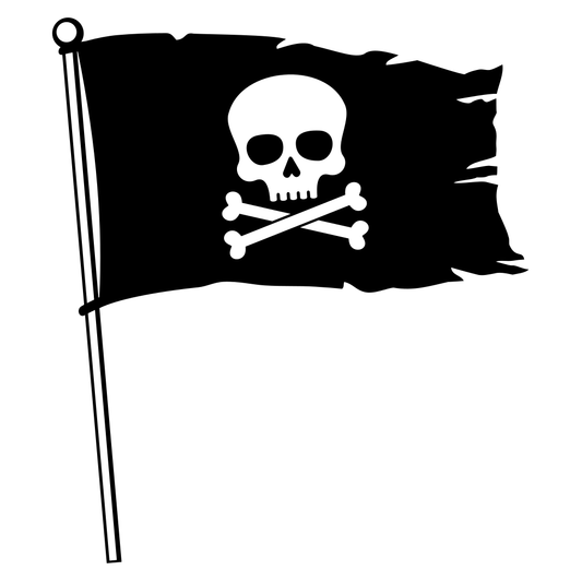 Layered pirate flag vector for cutting machine designs