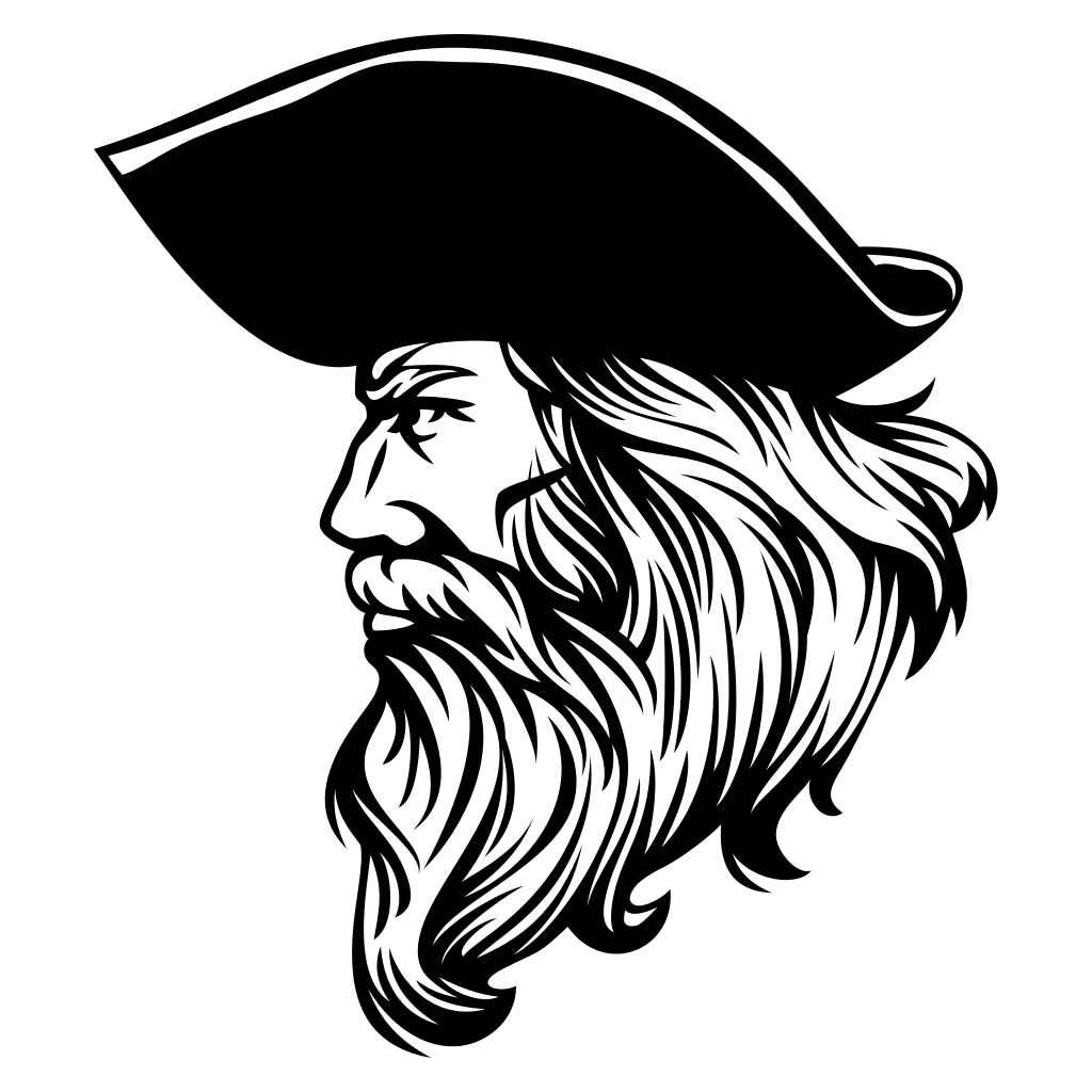 Bold pirate head illustration for cutting machines