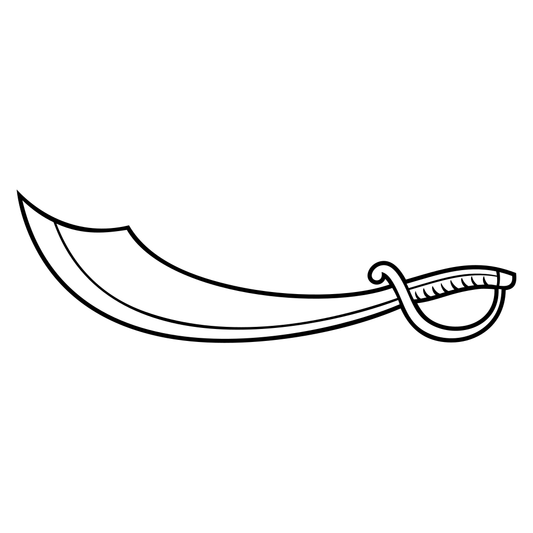 Elegant pirate sabre design for crafting and cutting projects