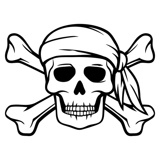 Colorful pirate skull design perfect for cutting machines