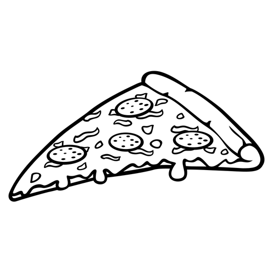Creative black and white pizza slice design for cutting machines