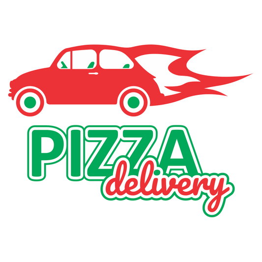 Creative pizza delivery vector design for cutting machines