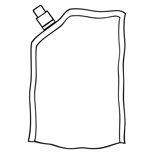 Creative vector design of food or drink bag packaging with lid for cutting machines (plastic pouch with cap)