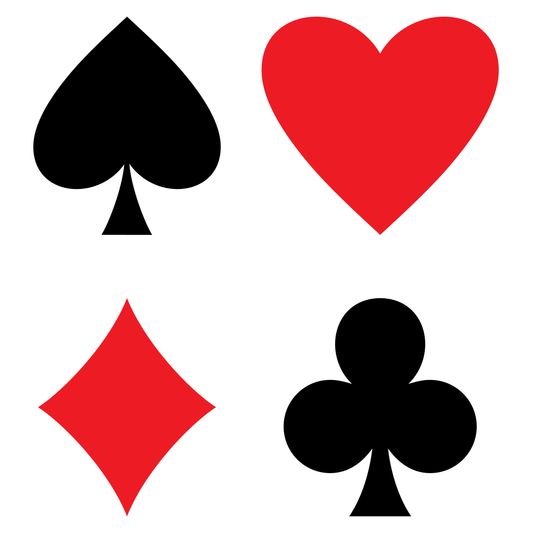 Colorful vector symbols of playing card suits for crafts