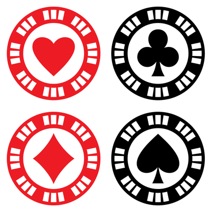 Colorful vector poker chips for crafting projects
