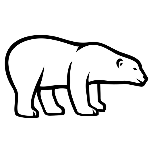 Stylized polar bear vector design for cutting machines