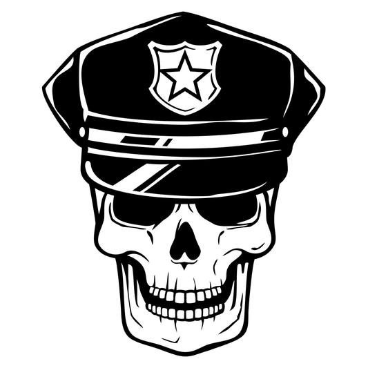 Unique police officer skull design for cutting machines