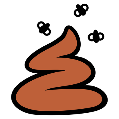 Fun and playful black and white poo vector design for crafts