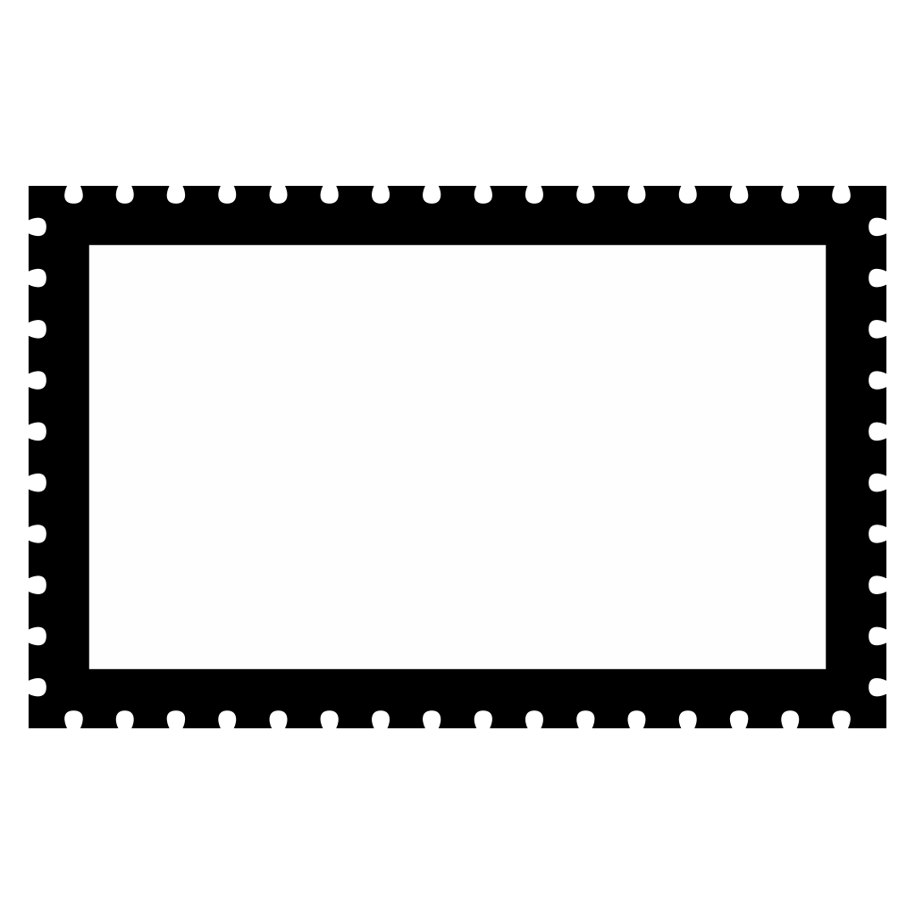 Creative black and white postage stamp vector design for cutting