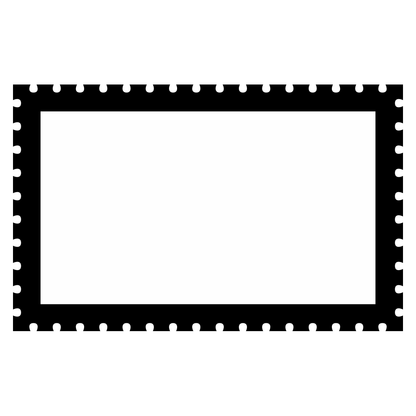 Creative black and white postage stamp vector design for cutting
