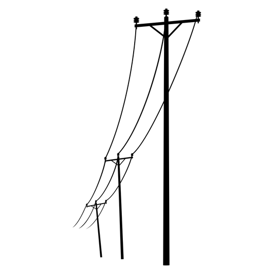 Layered vector design of power poles for cutting machines
