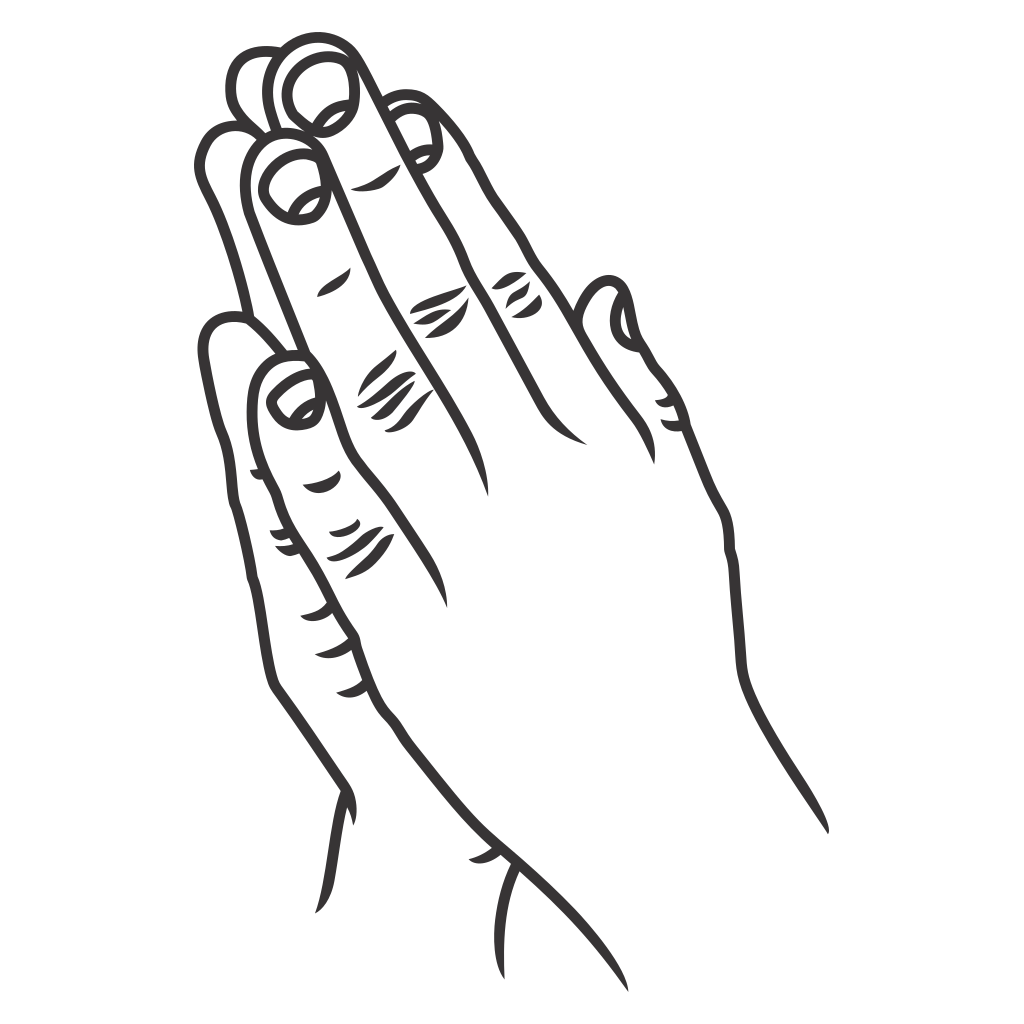 Praying hands vector design for cutting machines