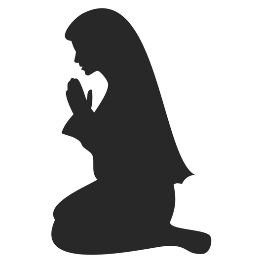 Elegant silhouette of a praying woman for creative projects