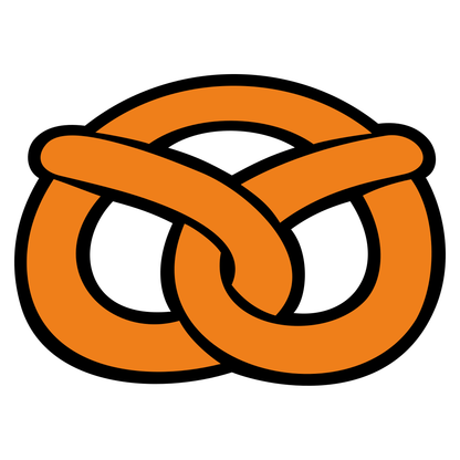 Creative vector design of a playful orange pretzel knot