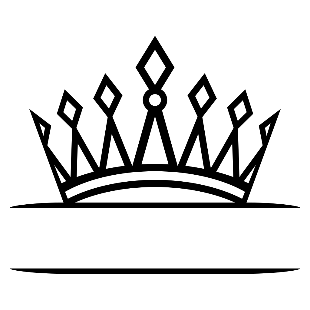 Elegant princess crown monogram design for cut machines