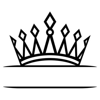 Elegant princess crown monogram design for cut machines