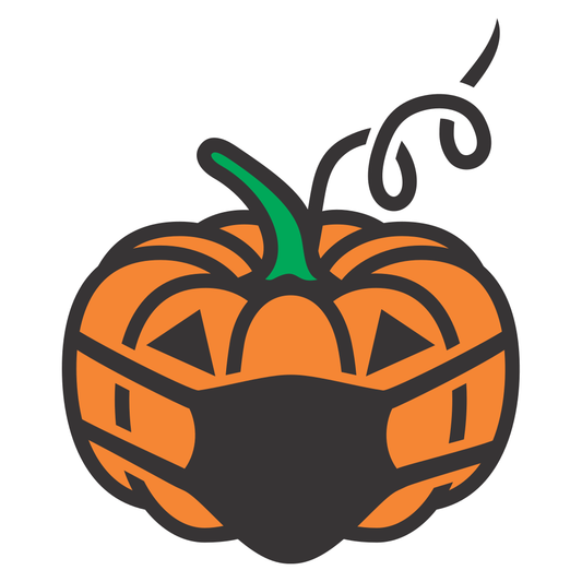 Creative pumpkin design featuring a Halloween mask for cutting
