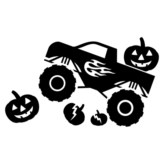 Pumpkin monster truck design perfect for crafts and decorations