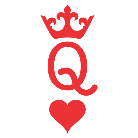 Creative queen playing card design for cutting machines
