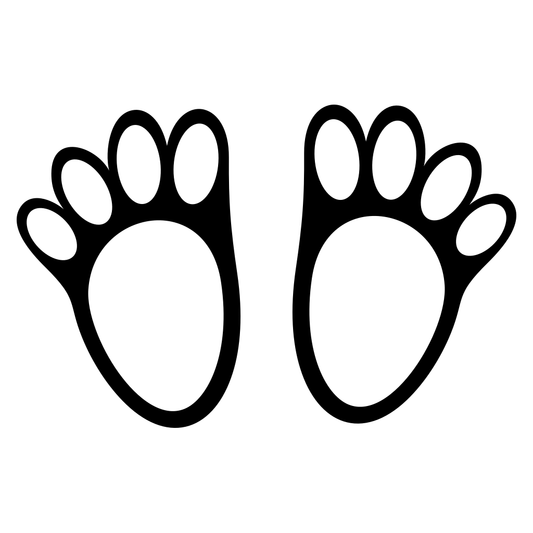 Creative rabbit footprints for cutting machines design