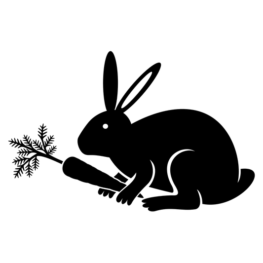 Charming rabbit happily holding a carrot for creative projects