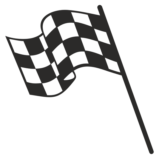 Dynamic racing flag design for cutting machines