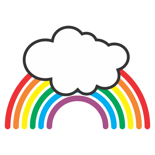 Colorful rainbow cloud speech design for creative projects