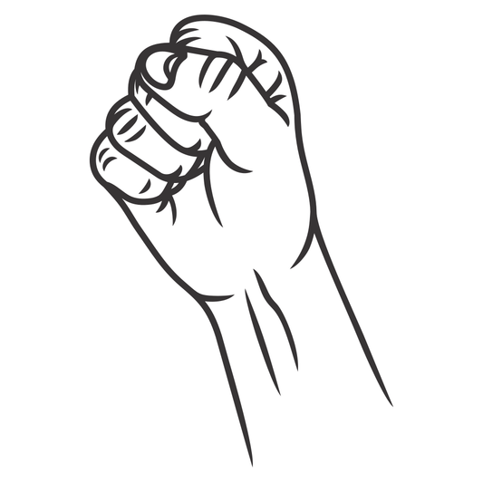 Unity and empowerment: Raised fist design for crafts
