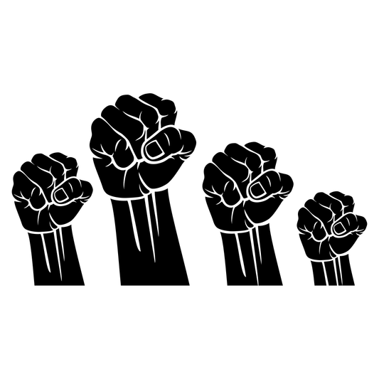 Empowerment through raised fists for creative project designs