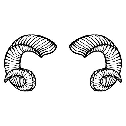 Intricate ram horns design for crafting enthusiasts