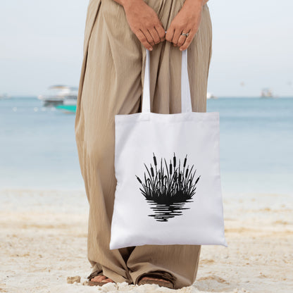 Elegant cattails and water reflection design for crafts