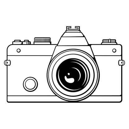 Retro black and white camera vector design for cutting machines