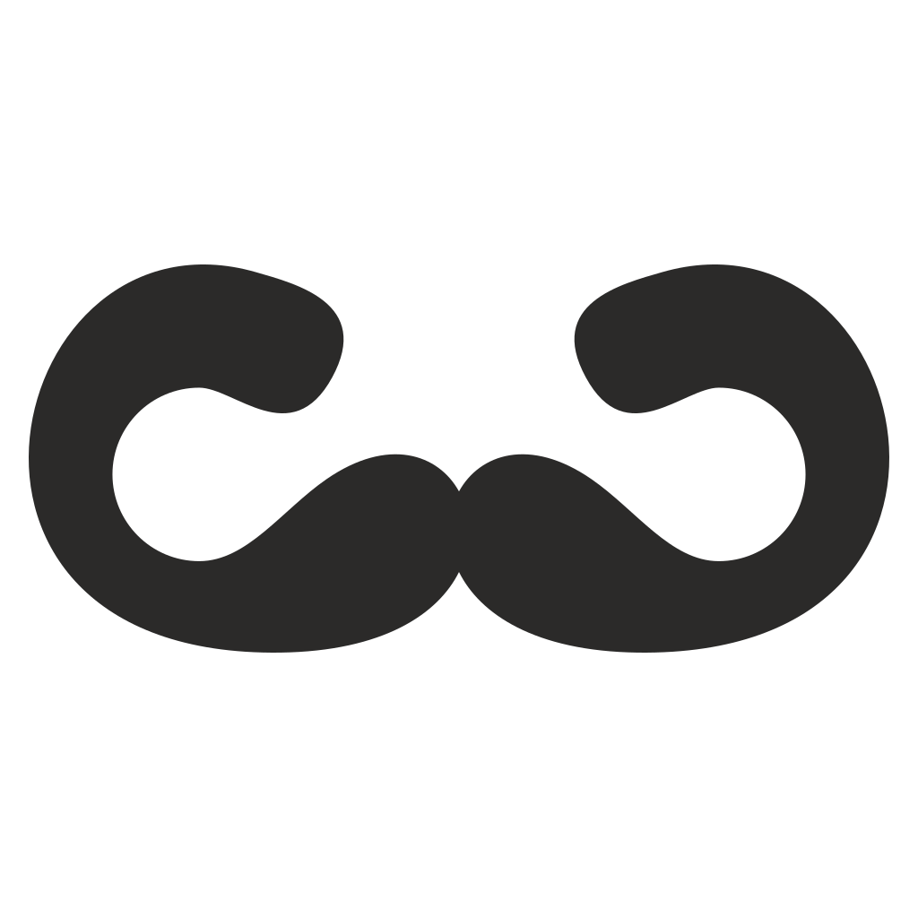Stylish retro moustache design for cutting machines